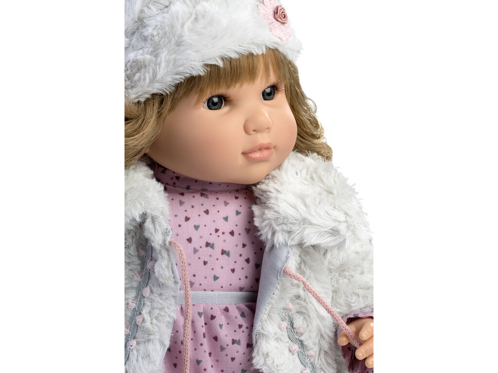 Muñeca Sandra Habladora 42 cm. Chaqueta Gris de Berbesa 4425