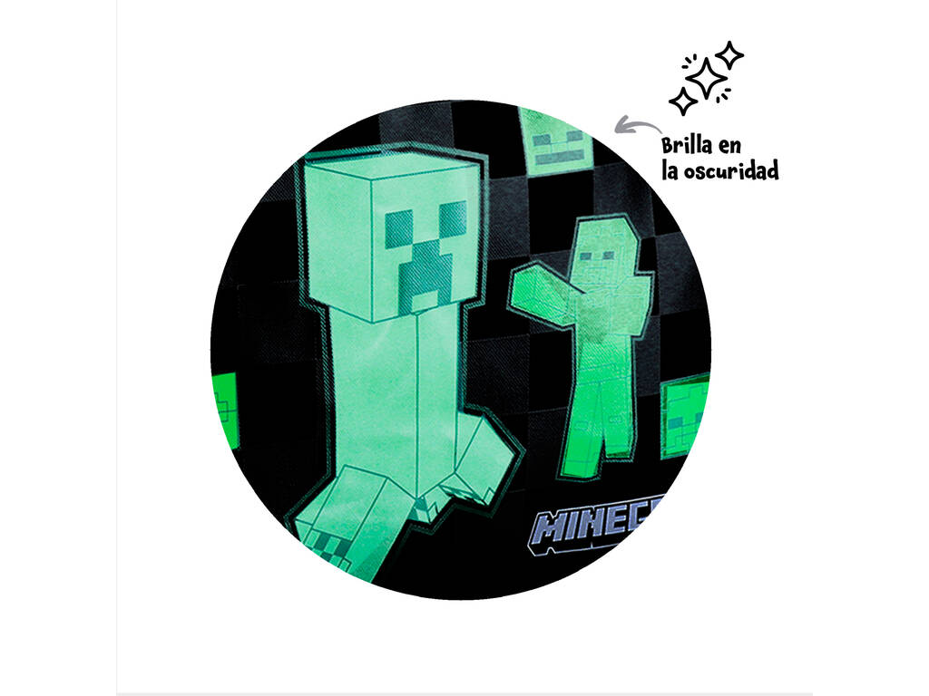 Minecraft Creeper Zaino Elementari a doppio scomparto Adattabile con trolley di Toybags T434-1045