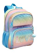 Blin Blin Love Doppelfach-Rucksack mit Pom-Pom-Accessoire von Toybags T434-1027