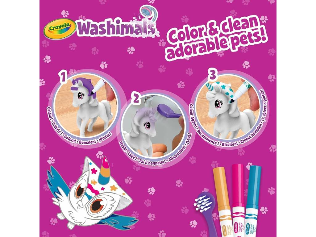 Washimals Animali Fantastici Set 3 cuccioli Crayola 74-7700