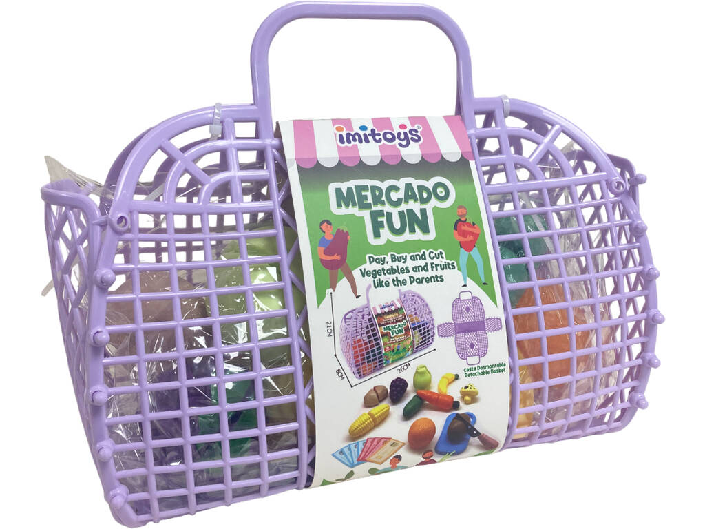 Cesta de Mercado para Brincar e Comprar