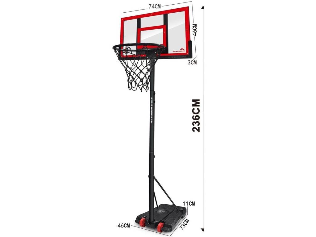 Cesta de Basquetebol de Até 236 cm com Bola e Bomba