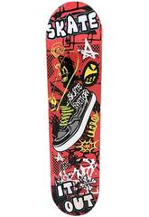 Skateboard rosso 80 cm