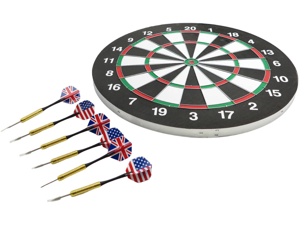 Offizielle 2-in-1-Dartscheibe von 45 cm mit 6 Darts