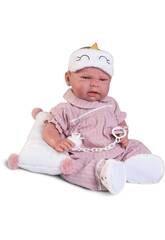 Baby Puppe Sweet Reborn Lea 42 cm mit Pyjama und Schlafmaske Antonio Juan 80323