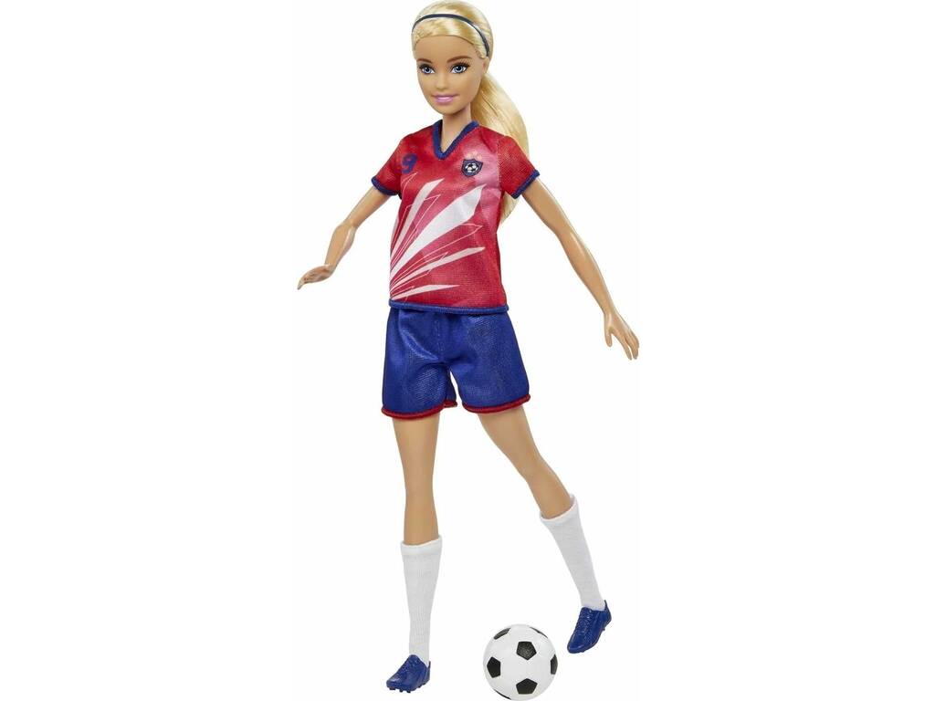 T-shirt rouge Barbie Professions Footballer de MatteL HCN17