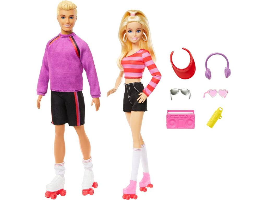 Babie e Ken 65.º Aniversário Pack Patinadores com Acessórios da Mattel HXK90