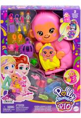 Polly Pocket Estojo Bolsa Mame Macaca e Beb de Mattel HWP04