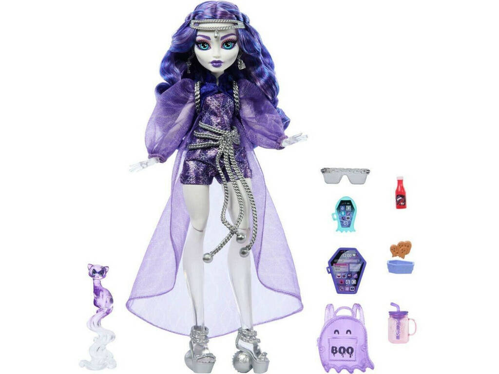 Monster High Muñeca Spectra Vondergeist con Rhuen Mattel HXH77