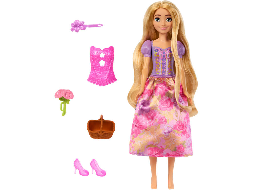 Princesas Disney Boneca Rapunzel Spin And Reveal Mattel HTV86