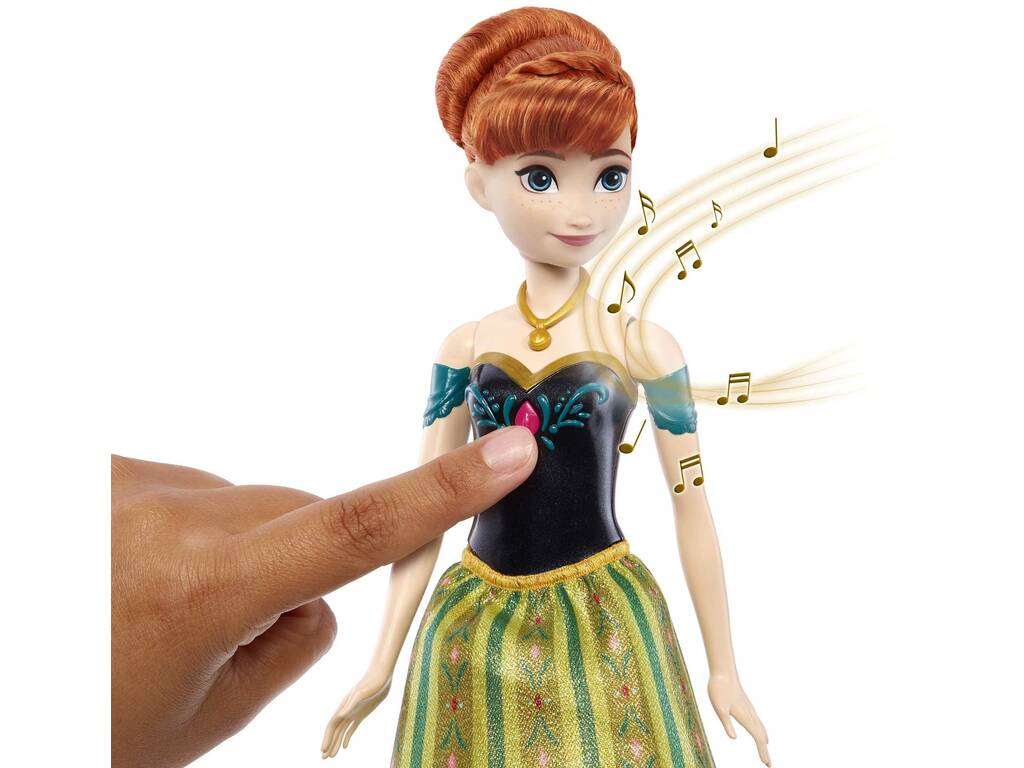 Poupée musicale Frozen Anna en portugais de Mattel HMG47