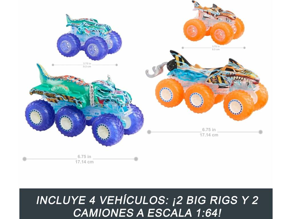 Hot Wheels Monster Trucks Multipack Camiones y Big Rings