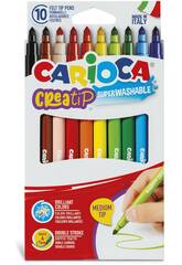 Pack di 10 penne Creatip con punta doppia Carioca 44001