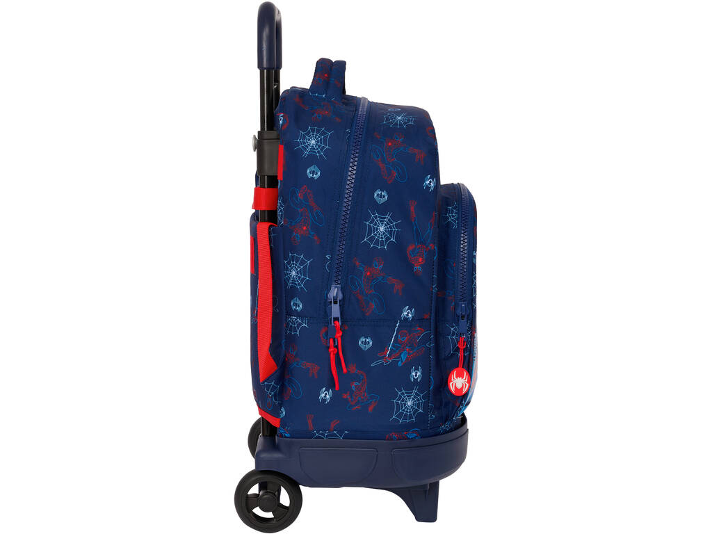 Mochila Grande con Ruedas Compact Extraible Spiderman Safta 612443918