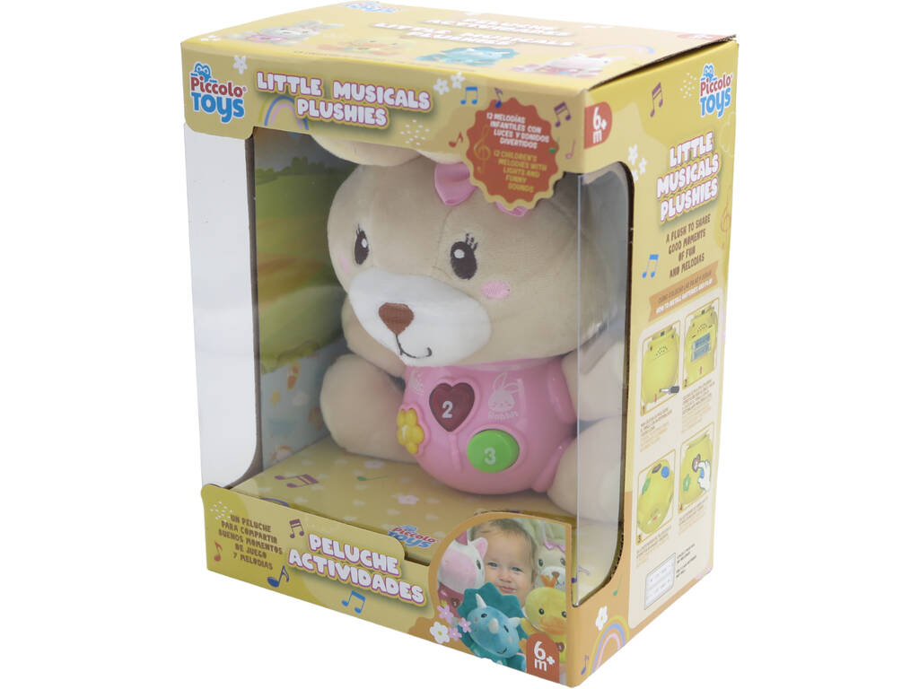 Peluche Coelho 17.5 cm com Luzes e Sons de Pelucheto SL88026