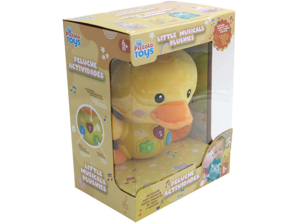 Canard en peluche 17,5 cm avec lumières et sons par Pelucheto SL88027