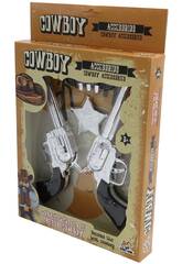 Set 2 pistolets de cow-boy avec accessoires