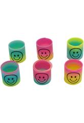 Pack com 6 mini Molas Arco-ris Party Toys