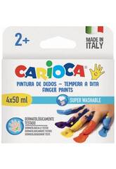 Pack 4 Tintas de Dedo Lavvel de 50 ml. Carioca 43173