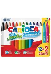 Pack 12 + 2 Jumbo Marker mit 6 mm Spitze von Carioca 40567