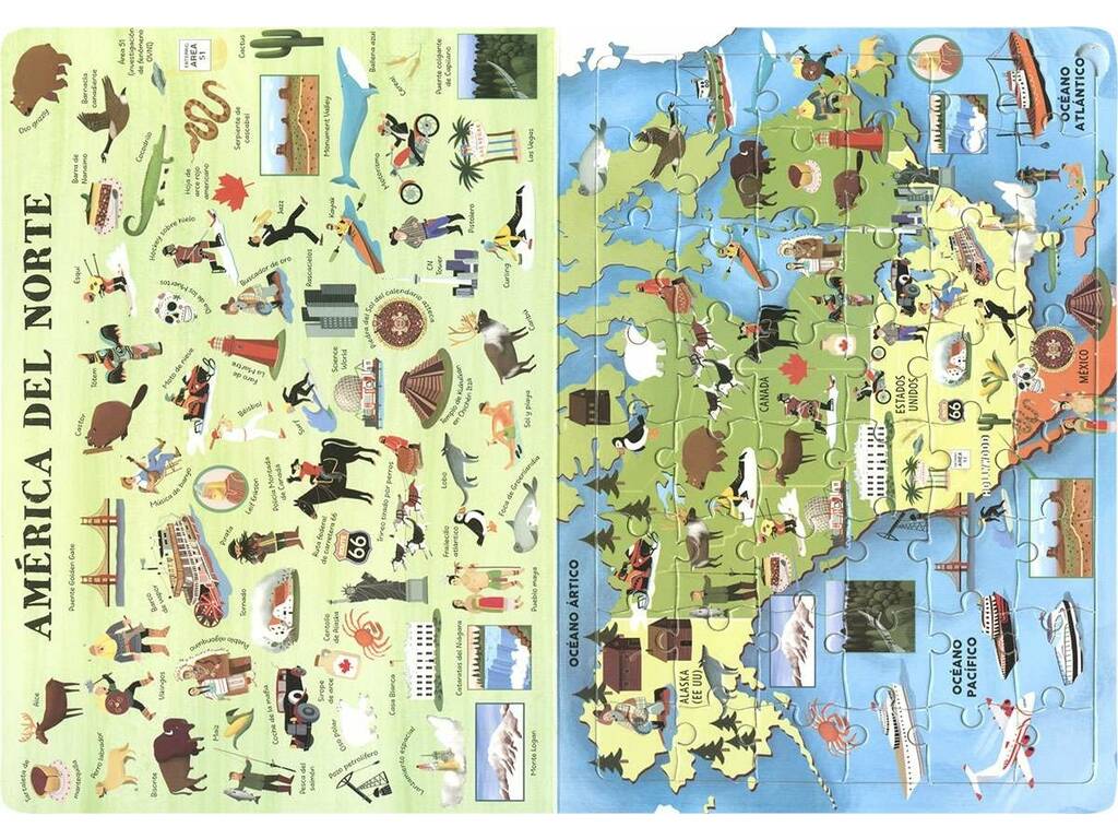 Livre Atlas Puzzle du Monde. Les Continents