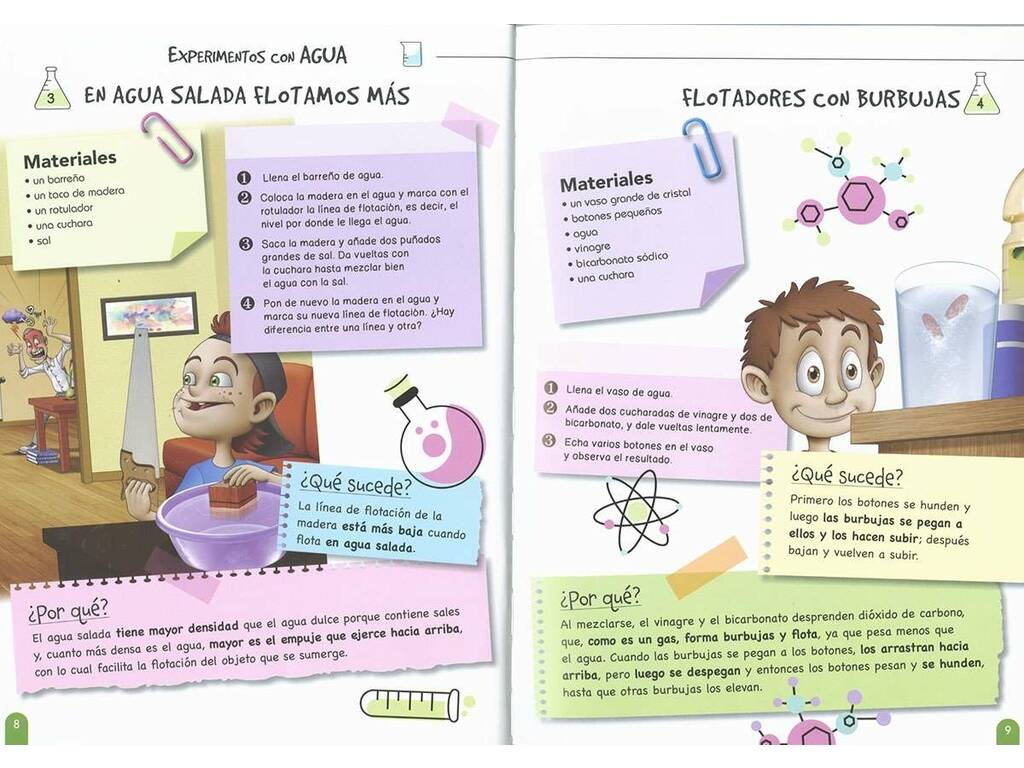 Livre d'expériences faciles avec l'eau, l'air et le son