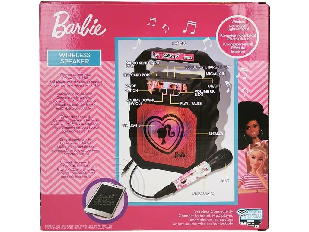 Barbie Altavoz Inalámbrico con Micrófono Reig 4420