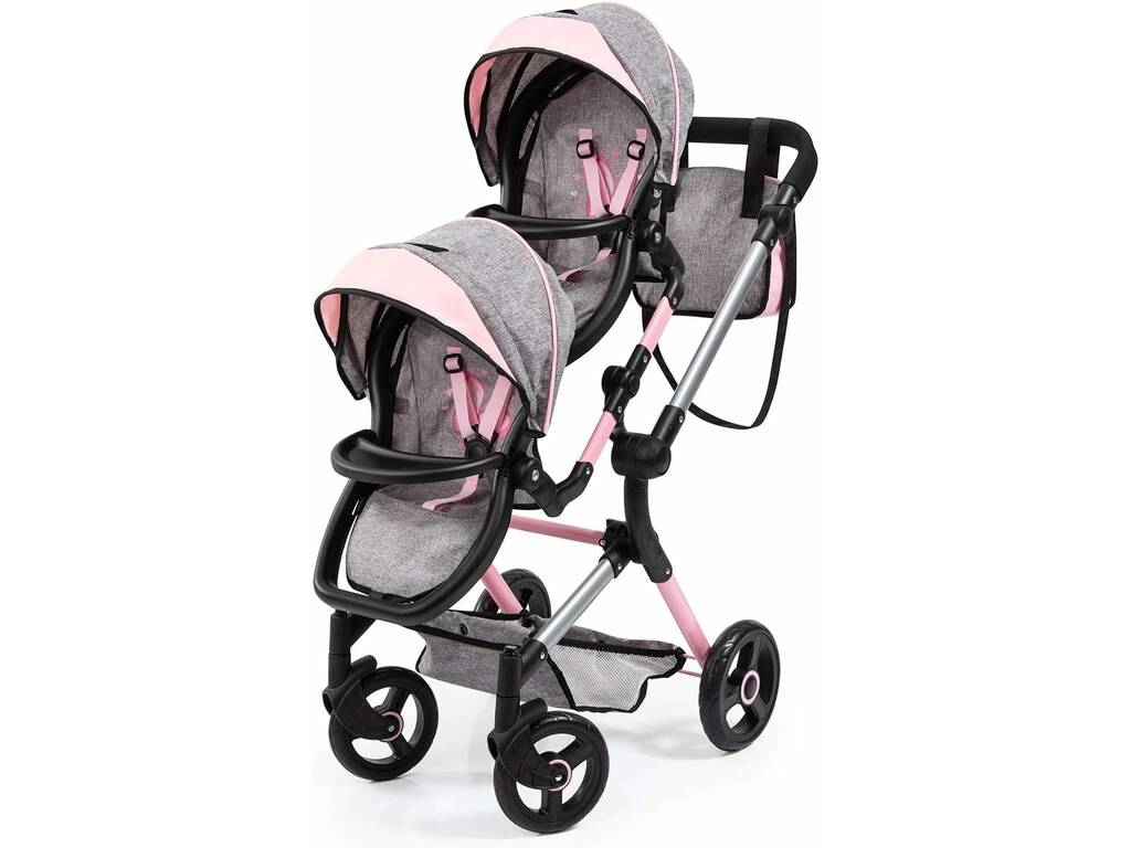 Carro de Muñecas Bebé Paseo Twin Neo Mariposas Plegable Reig 26233AA