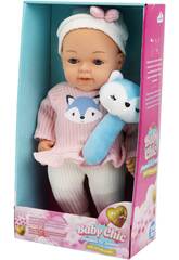 Bambola Beb Baby Chic da 33 cm con giocattolo animale blu