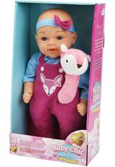 Mueca Beb Baby Chic de 33 cm con Juguete Animalito Rosa