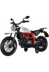 Moto a Batería Ducati Scrambler 12V Blanca con Luz