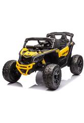 Voiture  Batterie Dcapotable Buggy Maverick Jaune de 24V avec tlcommande