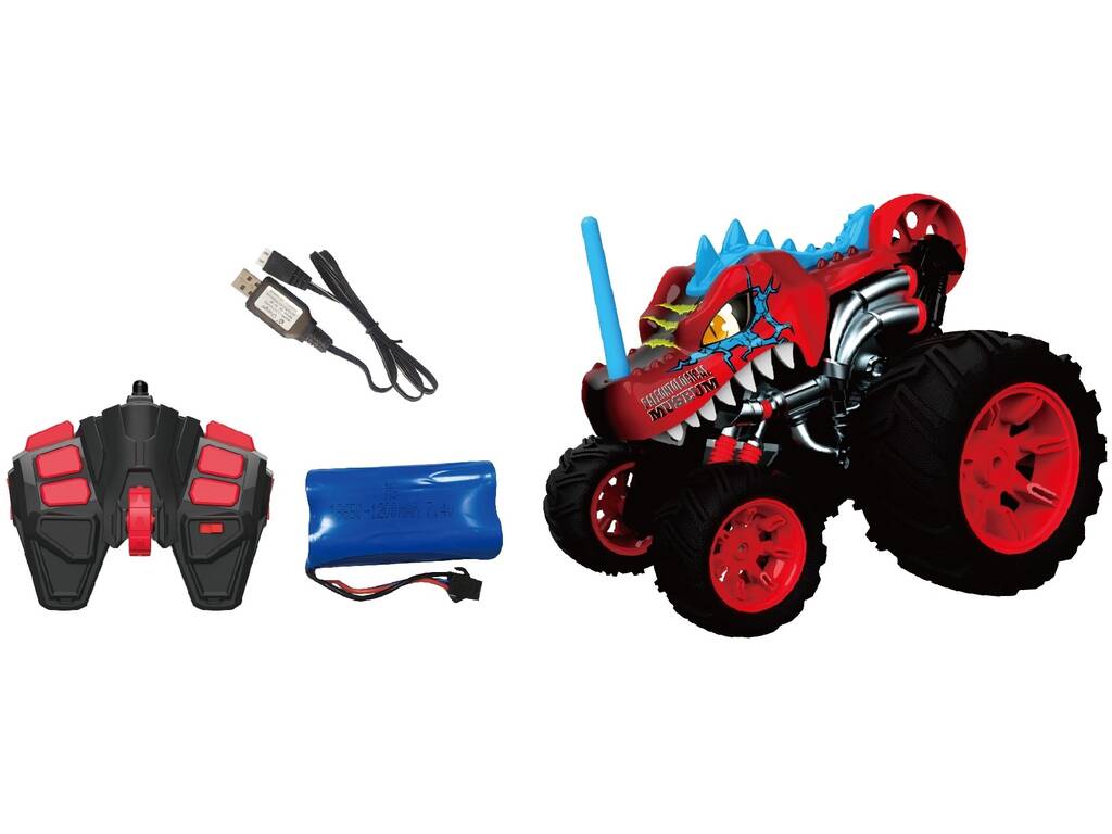 Coche Radio Control Crazon Rolling Stunt Car Cocodrilo Rojo