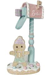 Bote aux lettres dcorative de Nol avec figurine en forme de biscuit 13,5x8x26 cm