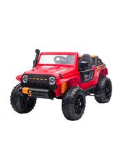 Voiture décapotable tout-terrain rouge 12V à 4 vitesses avec radiocommande