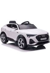 Audi E-Tron Sportback Blanc Voiture Décapotable 12V avec Radiocommande