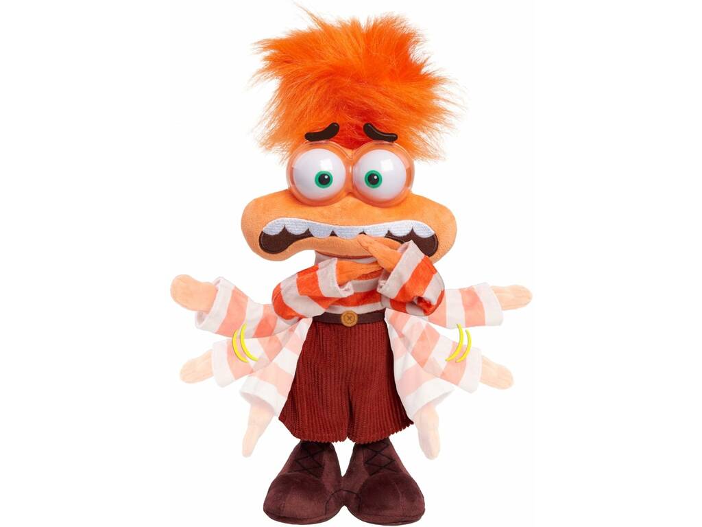 Inside Out 2 Peluche Agitant avec Anxiété de 33 cm avec Phrases et Tremblements