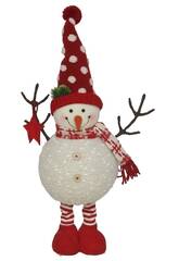 Figura Boneco de Neve Rex de 28x18x46 cm com Luz LED