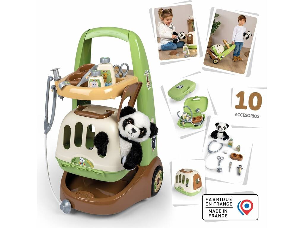 Carrito Veterinario Cuidado Animal con Peluche Smoby 7600340405