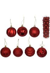 Set de 50 Bolas de Navidad de 7 cm Rojas