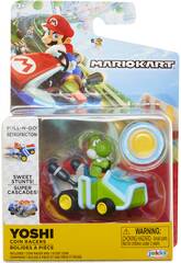 Voiture Super Mario Yoshi avec pice de monnaie Mariokart