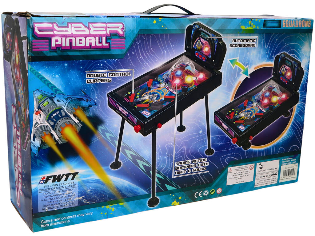 Pinball Cyber 2 en 1 con Luz y Sonidos