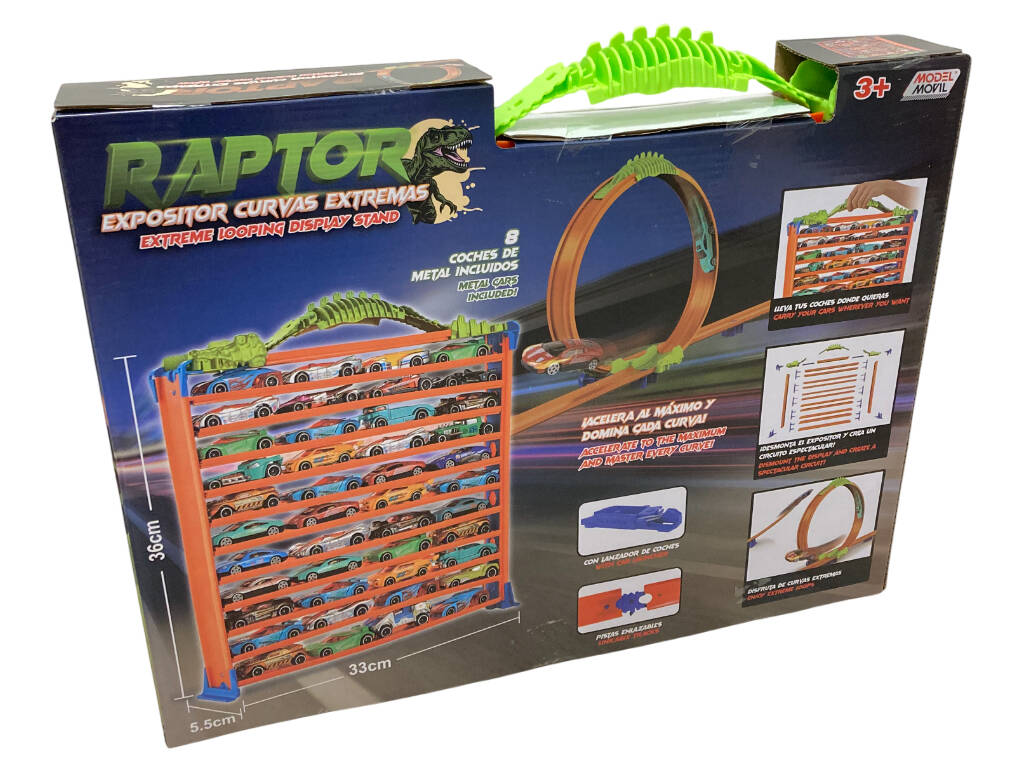 Mala Porta-Carros Raptor com Looping e 8 Carros