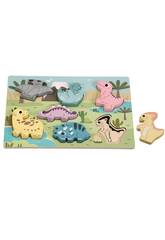 Steckpuzzle Dinosaurier aus Holz mit 8 Teilen