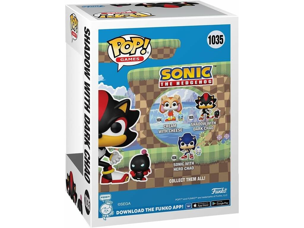 Funko Pop Games Sonic The Hedgehog Figura Shadow com Dark Chao