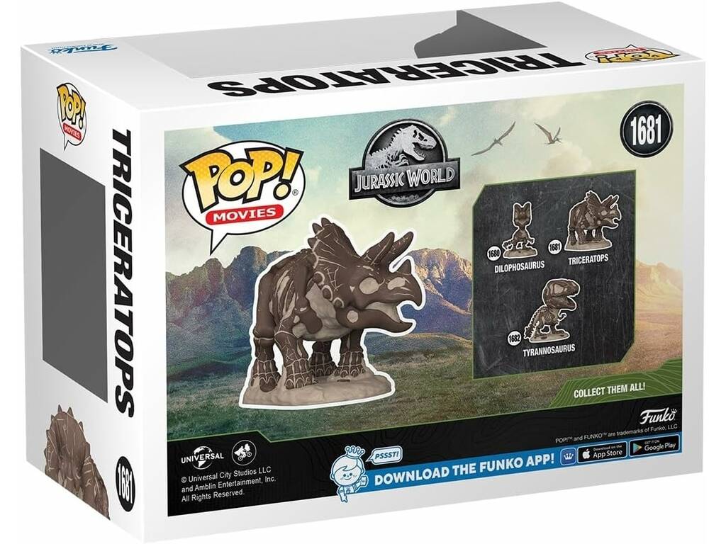 Funko Pop Movies Jurassic World Figura Triceratops Fossil