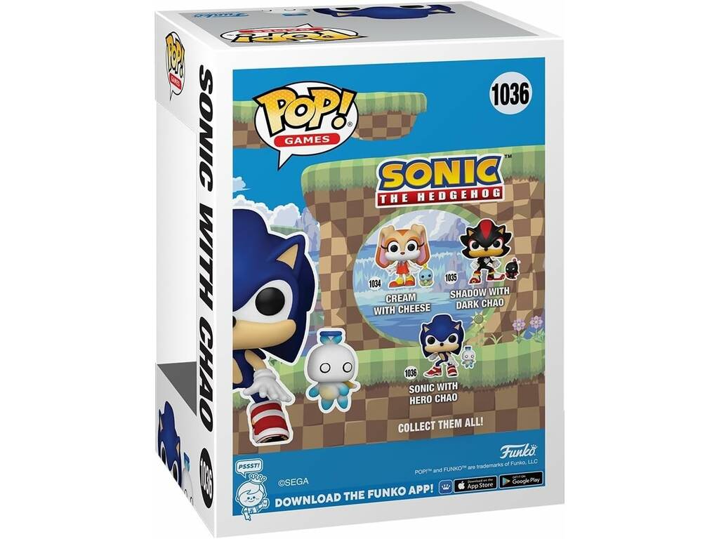 Funko Pop Games Sonic The Hedgehog Figura Sonic com Hero Chao