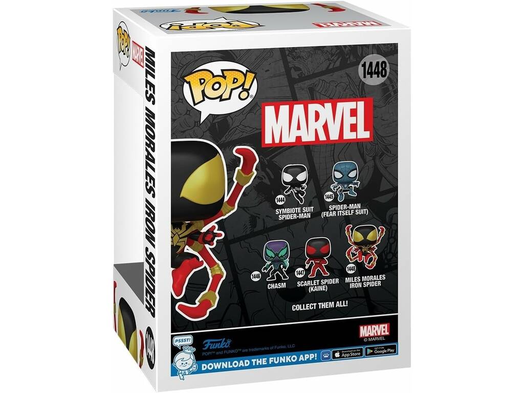 Funko Pop Marvel Figura Miles Morales Iron Spider com Cabeça Oscilante