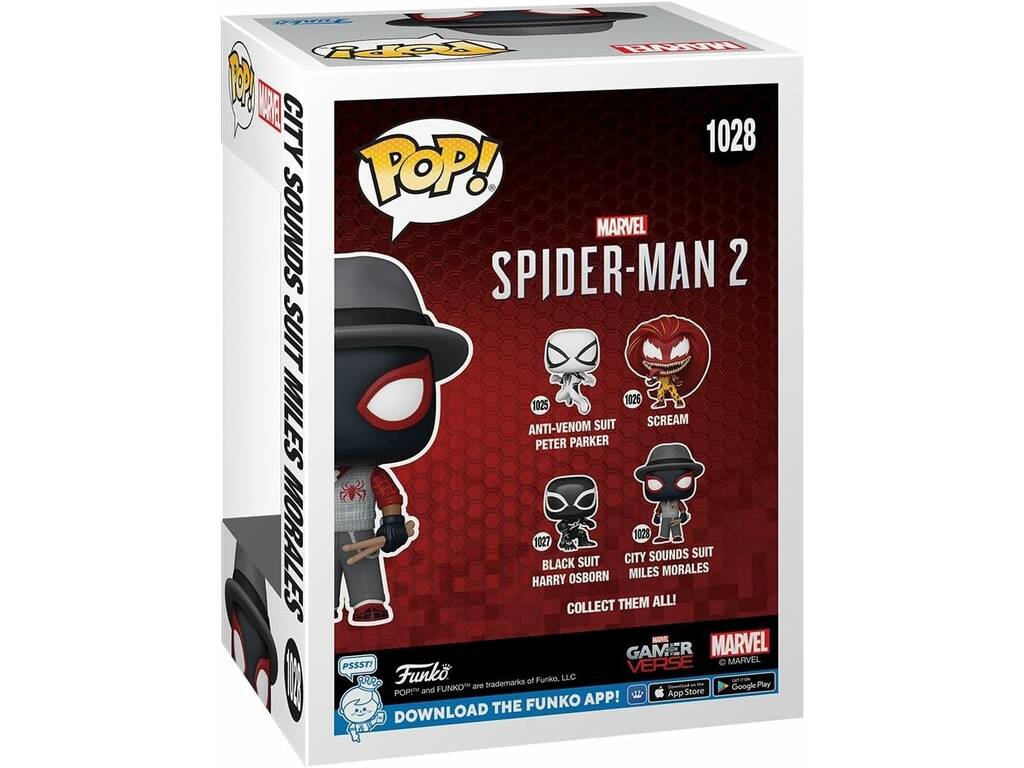 Funko Pop Marvel Spiderman 2 Figura City Sounds Suit Miles Morales con Cabeza Oscilante