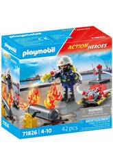 Playmobil Action Heroes Bombeiro com Bomba de gua